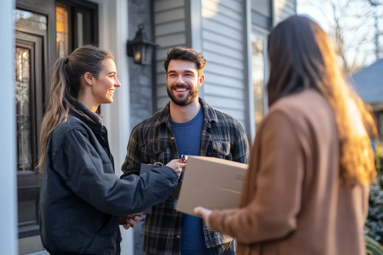 Couple shopping for furniture with Post Lake Lending financing